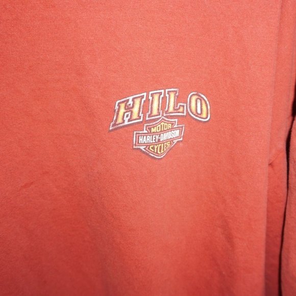 VTG Harley Davidson Shirt Men Size 3XL Beefy Tag USA Hilo Hawaii Flames Woman - Picture 3 of 8